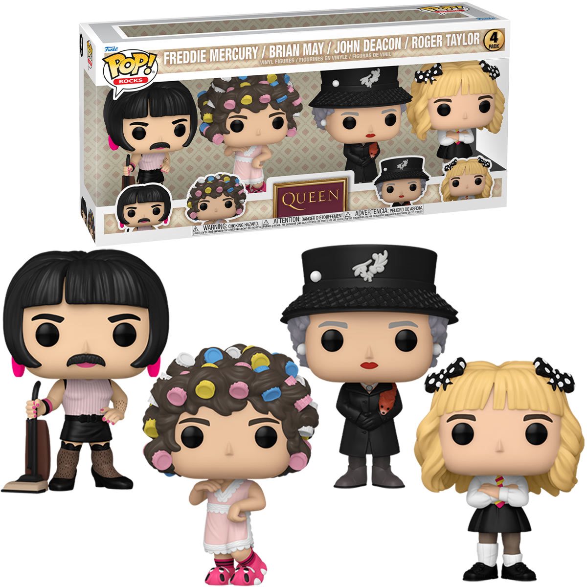 Funko Pop! Queen I Want to Break Free 4-Pack Vinyl Figure - Toys - New - CaveGamers - Image 3