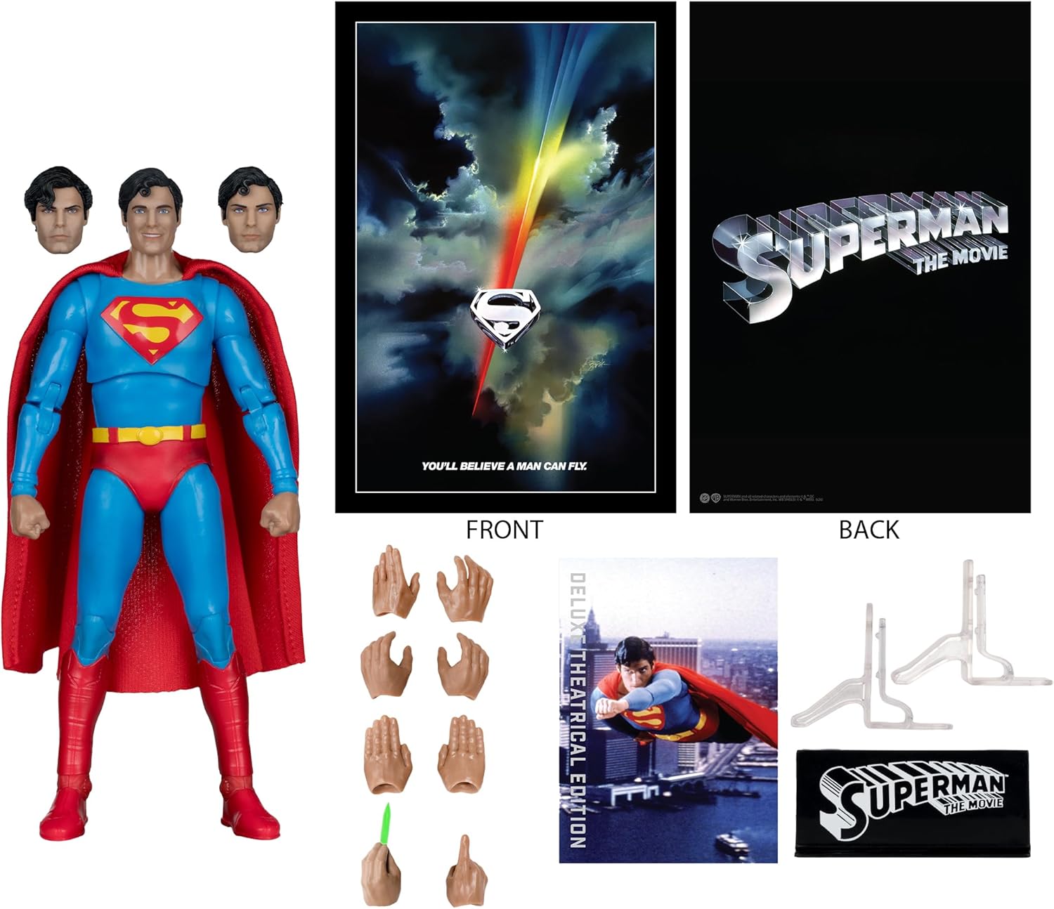 McFarlane DC Multiverse Deluxe Theatrical Edition Wave 3 Superman: The Movie 1978 Superman 7" Scale Action Fig Action Figures - Toys - New - CaveGamers - Image 3
