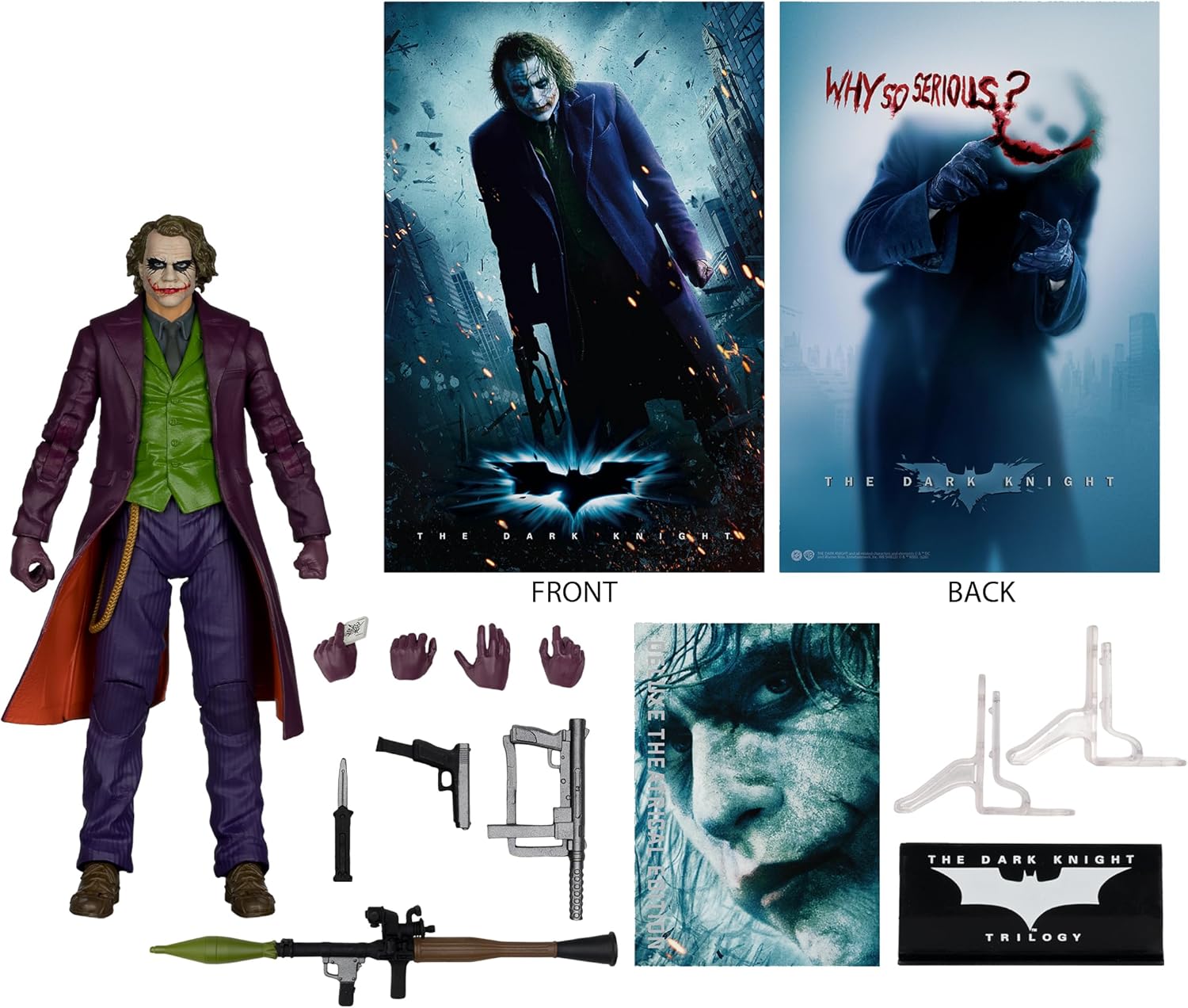 McFarlane DC Multiverse Deluxe Theatrical Edition Wave 3 The Dark Knight The Joker 7" Scale Action Figure Action Figures - Toys - New - CaveGamers - Image 3