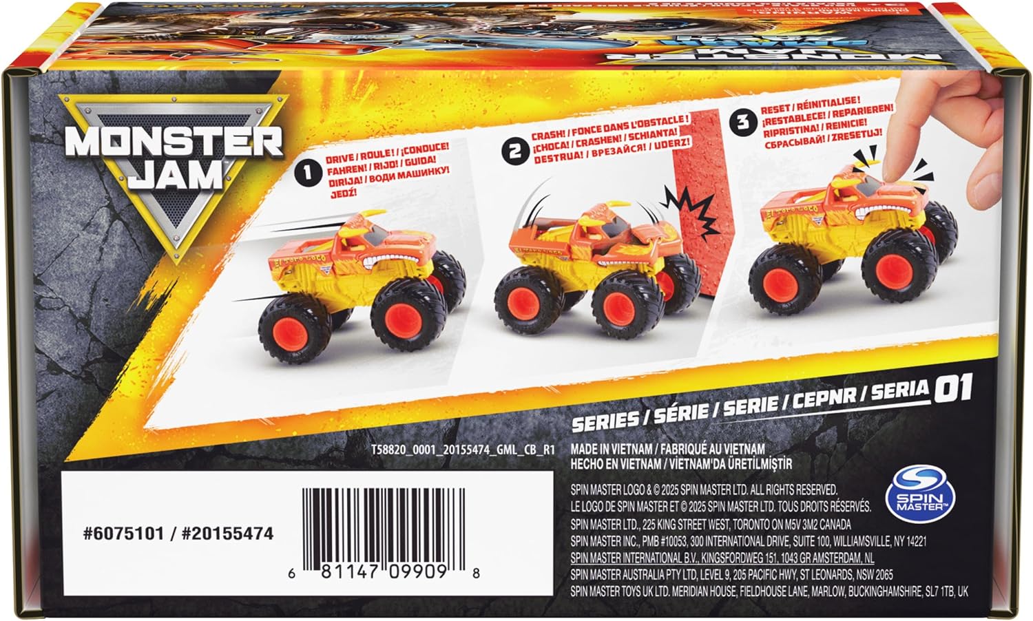 Monster Jam Smash & Bash 2-Pack Monster Trucks Megalodon & El Toro Loco Action Figures - Toys - New - CaveGamers - Image 10