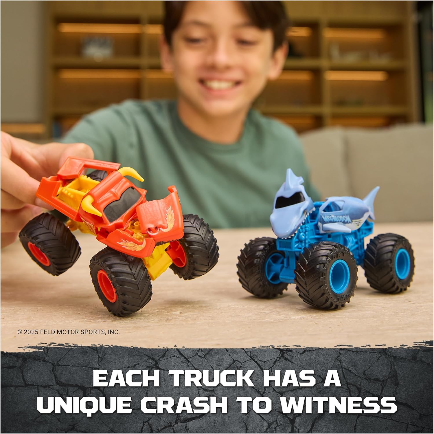 Monster Jam Smash & Bash 2-Pack Monster Trucks Megalodon & El Toro Loco Action Figures - Toys - New - CaveGamers - Image 6