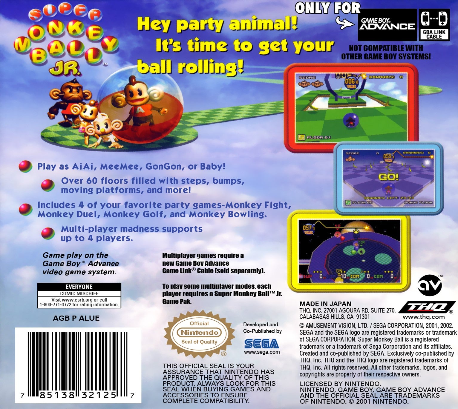 Super Monkey Ball Jr. Game Boy Advance - Video Game - Used - CaveGamers - Image 2