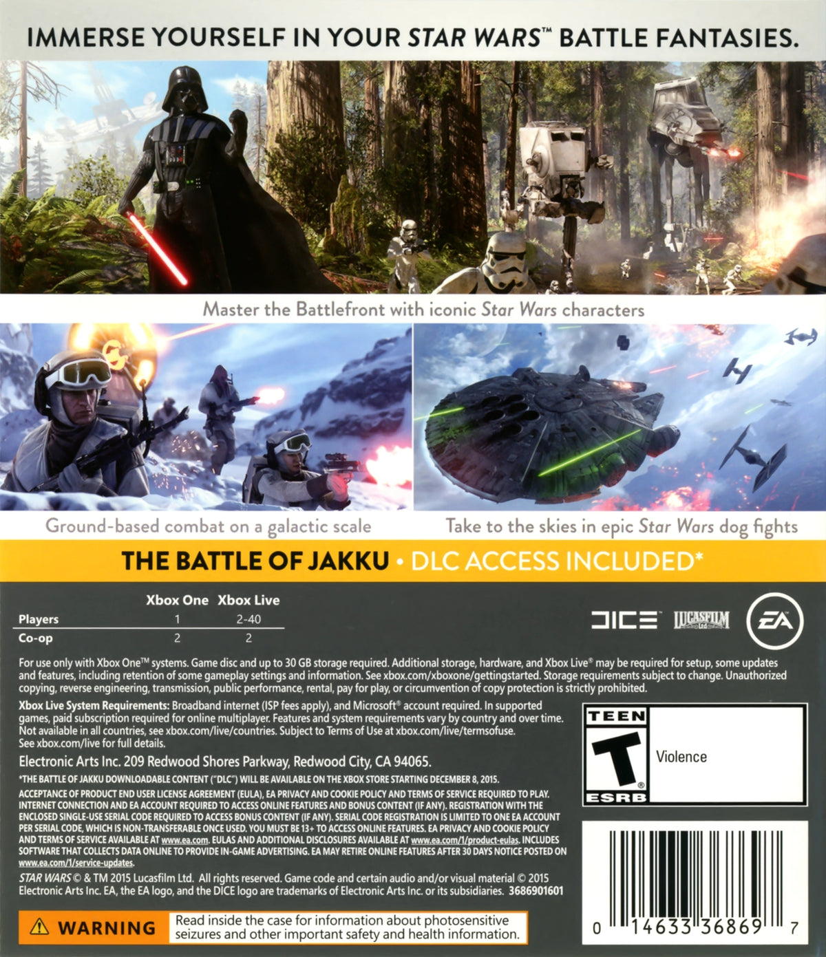 Star Wars: Battlefront Xbox One - Video Game - Used - CaveGamers - Image 2