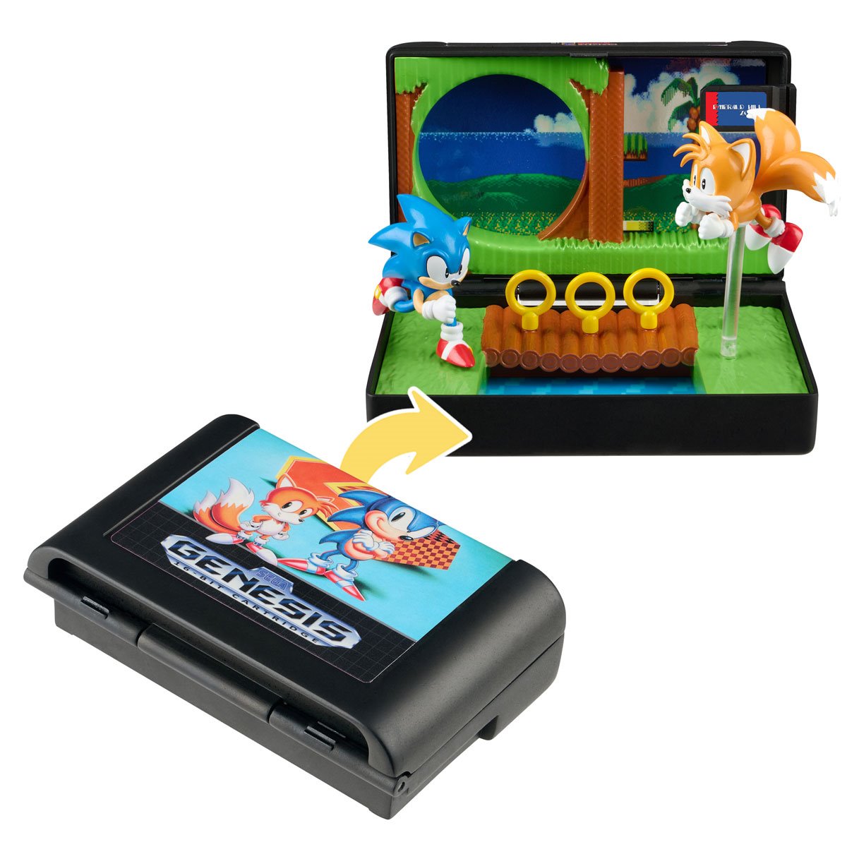 Console Heroes Sega Genesis Sonic the Hedgehog 2 Cartridge Diorama Playset Action Figures - Toys - New - CaveGamers