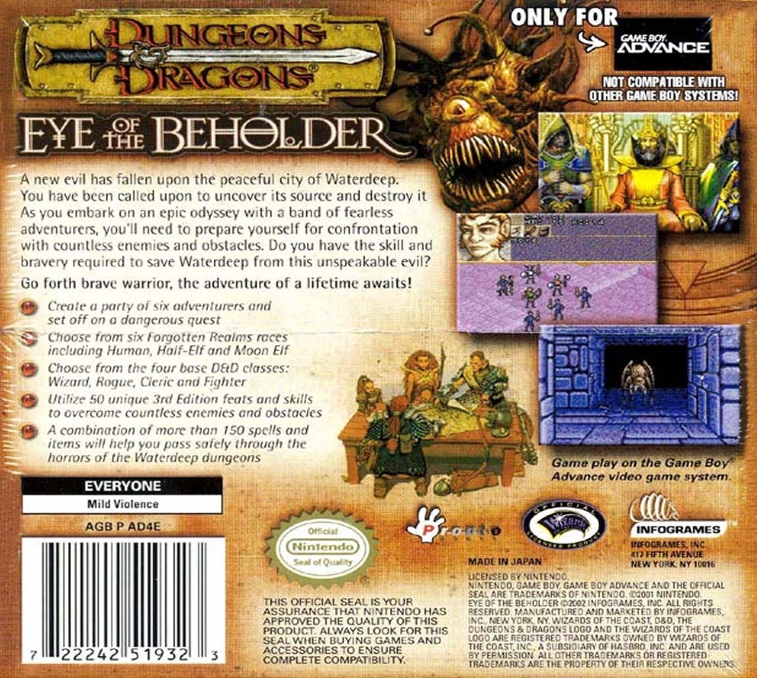 Dungeons & Dragons: Eye of the Beholder Game Boy Advance - Video Game - Used - CaveGamers - Image 2