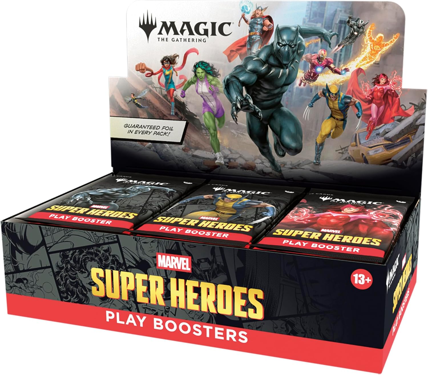 Magic: The Gathering - Marvel Super Heroes Play Booster Box (30 Packs) - Trading Card - New - CaveGamers