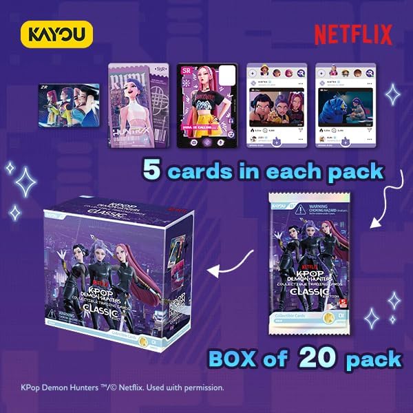 KPop Demon Hunters Classic Edition Series 1 Collectible Trading Card Display of 20 Packs Trading Cards - Trading Card - New - CaveGamers - Image 2