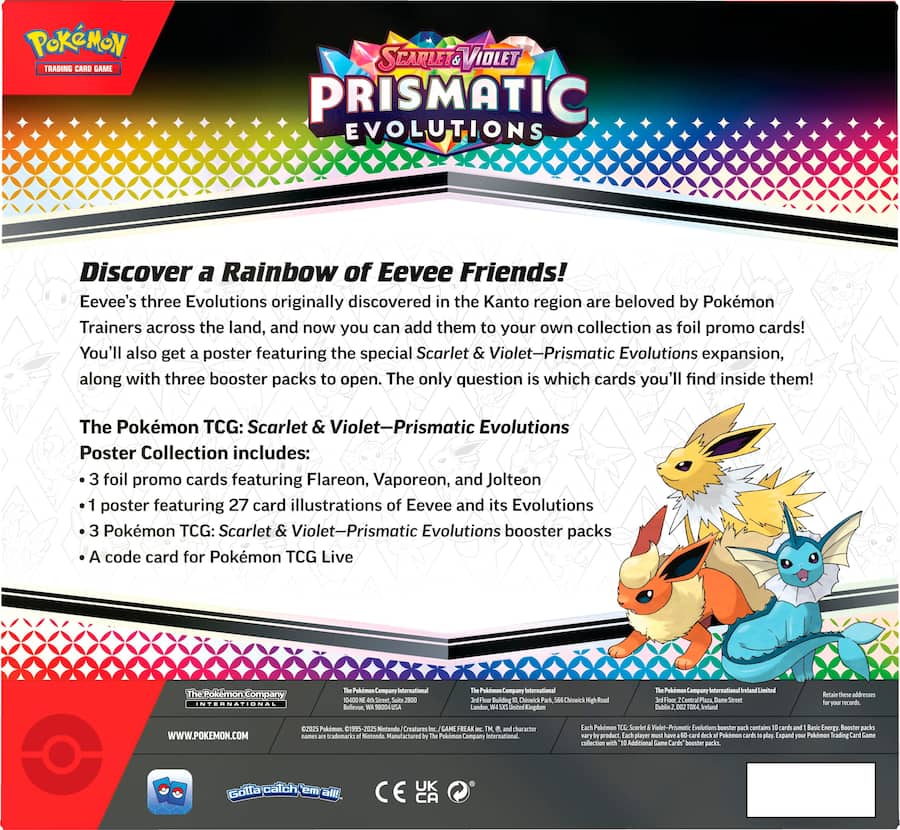 Pokemon TCG: Scarlet & Violet Prismatic Evolutions Poster Collection - Trading Card - New - CaveGamers - Image 4