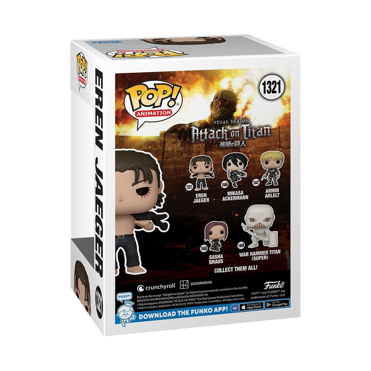 Attack on Titan Eren Yeager Funko Pop! Vinyl Figure #1321 - Toys - New - CaveGamers - Image 3