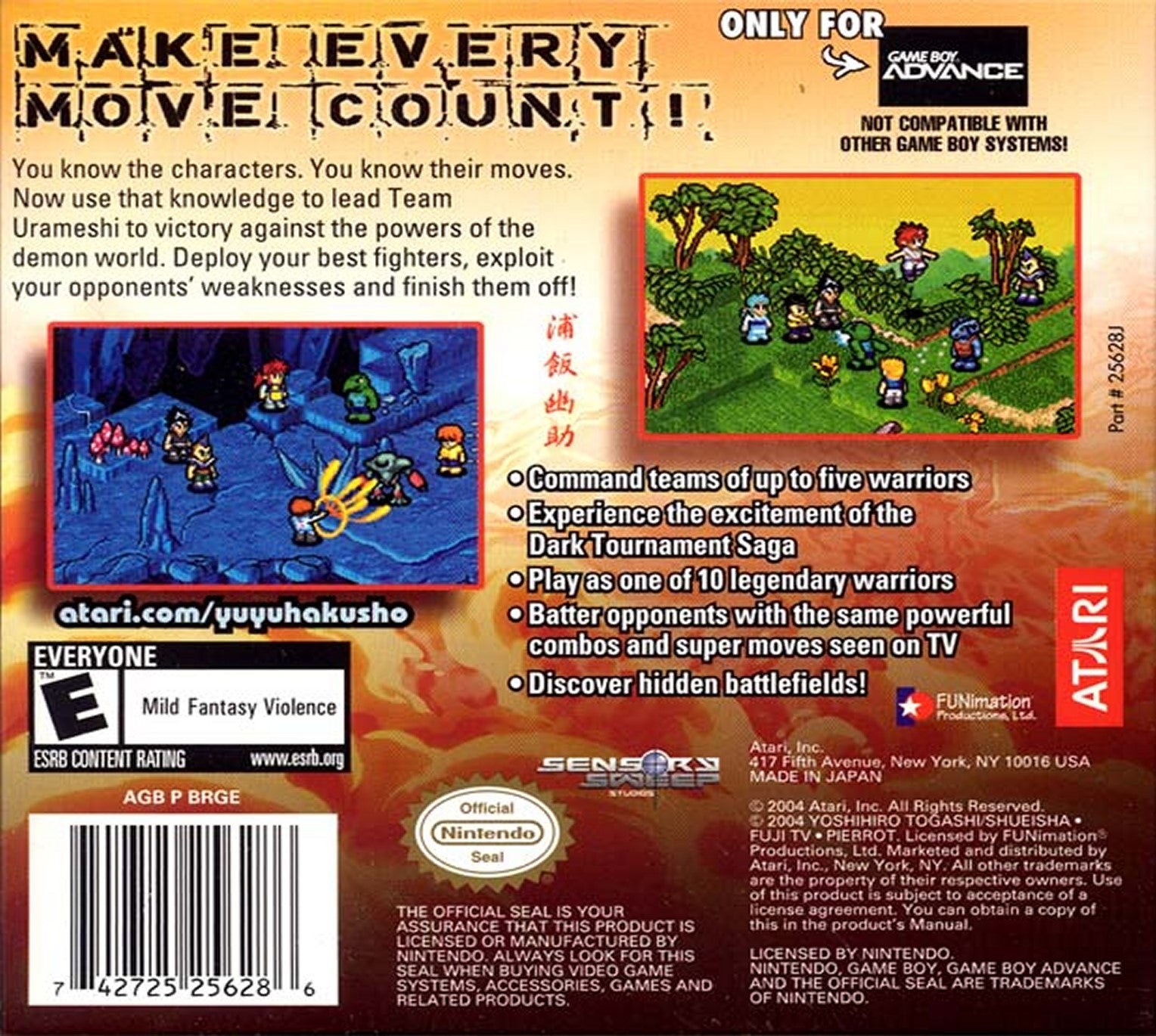Yu Yu Hakusho Ghostfiles: Tournament Tactics Game Boy Advance - Video Game - Used - CaveGamers - Image 2