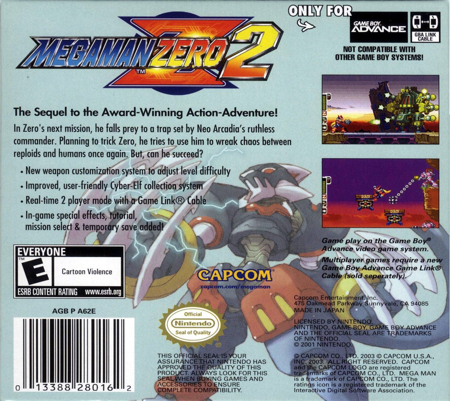 Mega Man Zero 2 Game Boy Advance - Video Game - Used - CaveGamers - Image 2