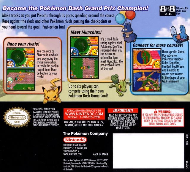 Pokemon Dash DS - Video Game - Used - CaveGamers - Image 2