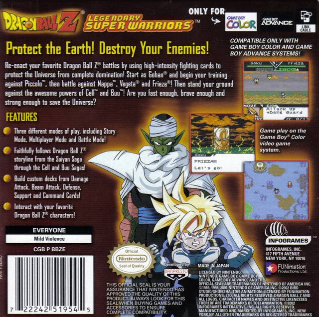 Dragon Ball Z: Legendary Super Warriors Game Boy Color - Video Game - Used - CaveGamers - Image 2