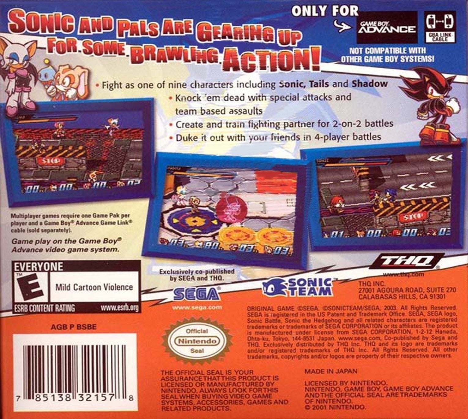 Sonic Battle Game Boy Advance - Video Game - Used - CaveGamers - Image 2