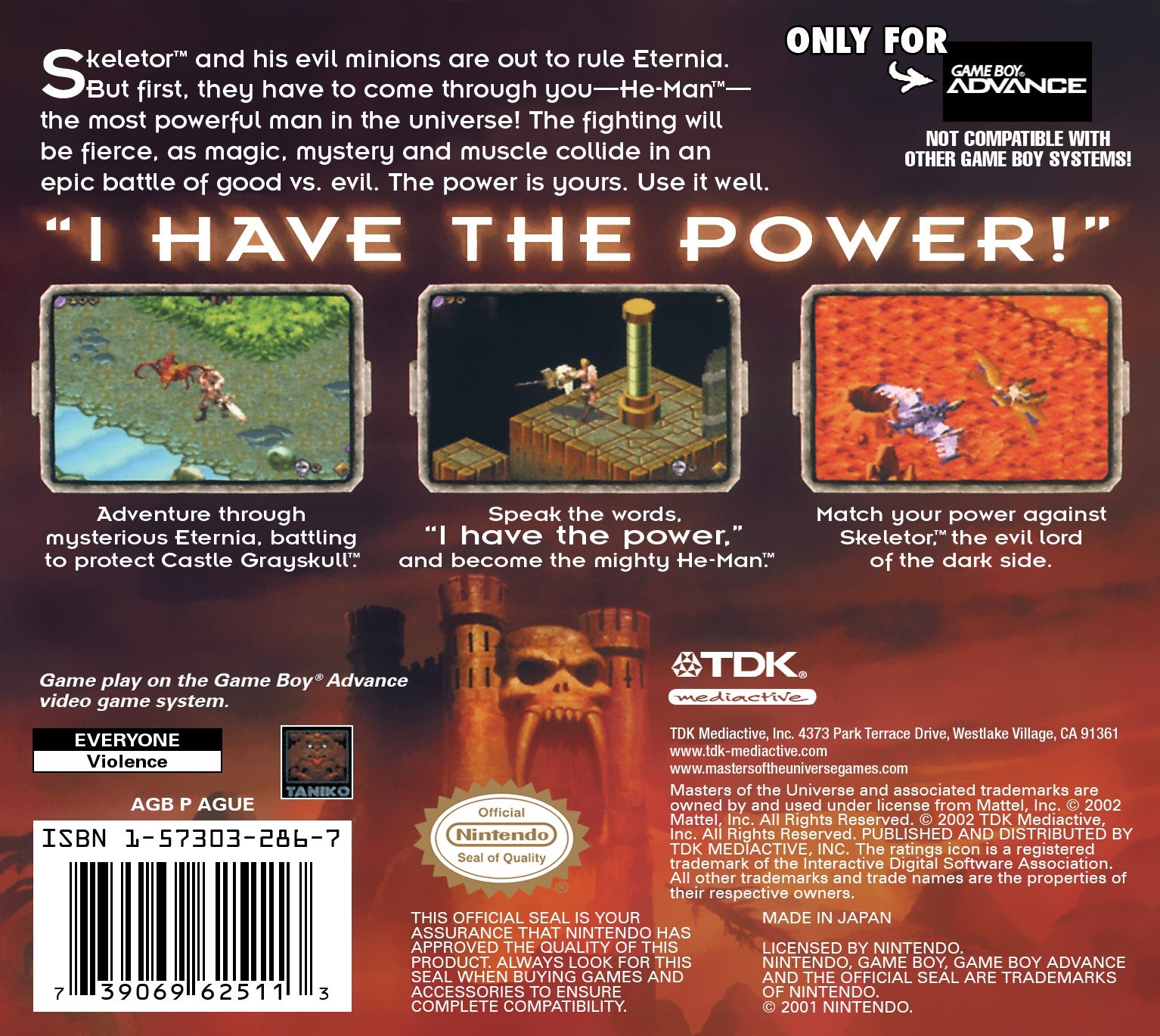 Masters of the Universe - He-Man: Power of Grayskull Game Boy Advance - Video Game - Used - CaveGamers - Image 2