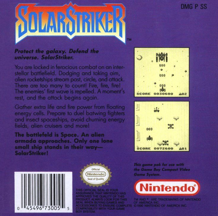 Solar Striker Game Boy - Video Game - Used - CaveGamers - Image 2