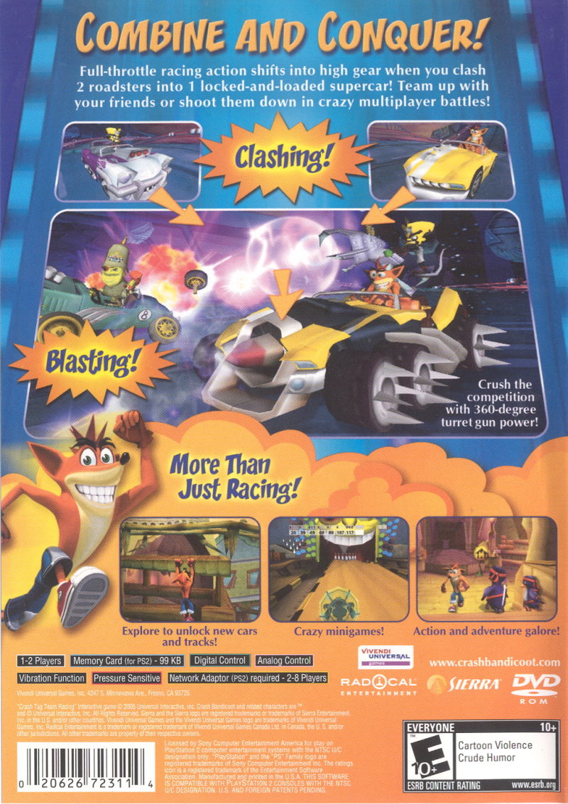 Crash Tag Team Racing PS2 - Video Game - Used - CaveGamers - Image 2