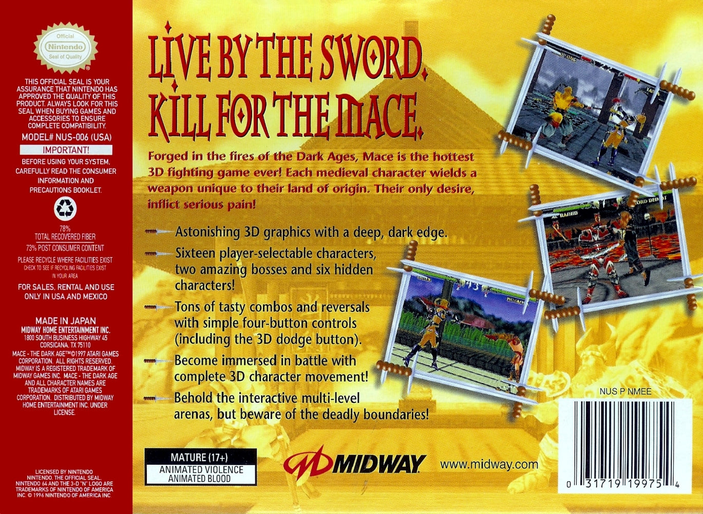 MACE: The Dark Age N64 - Video Game - Used - CaveGamers - Image 2
