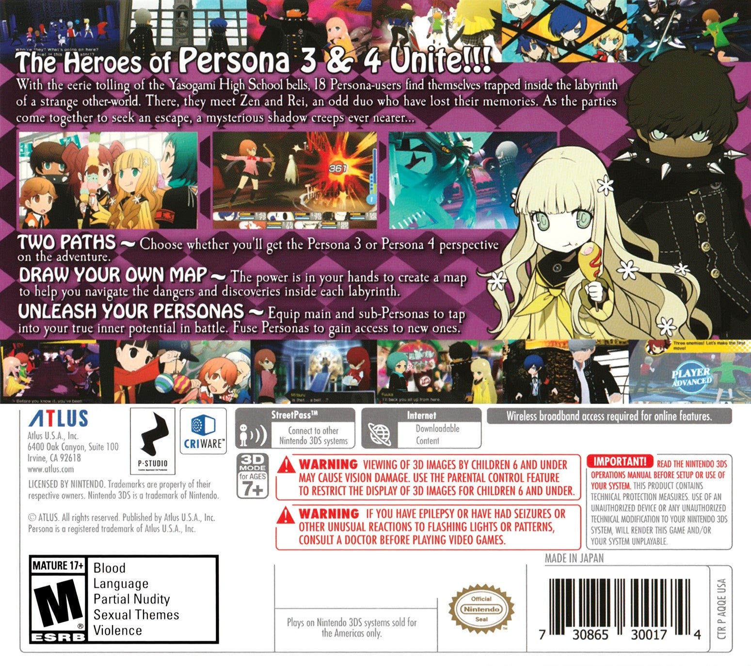 Persona Q: Shadow of the Labyrinth 3DS - Video Game - Used - CaveGamers - Image 2