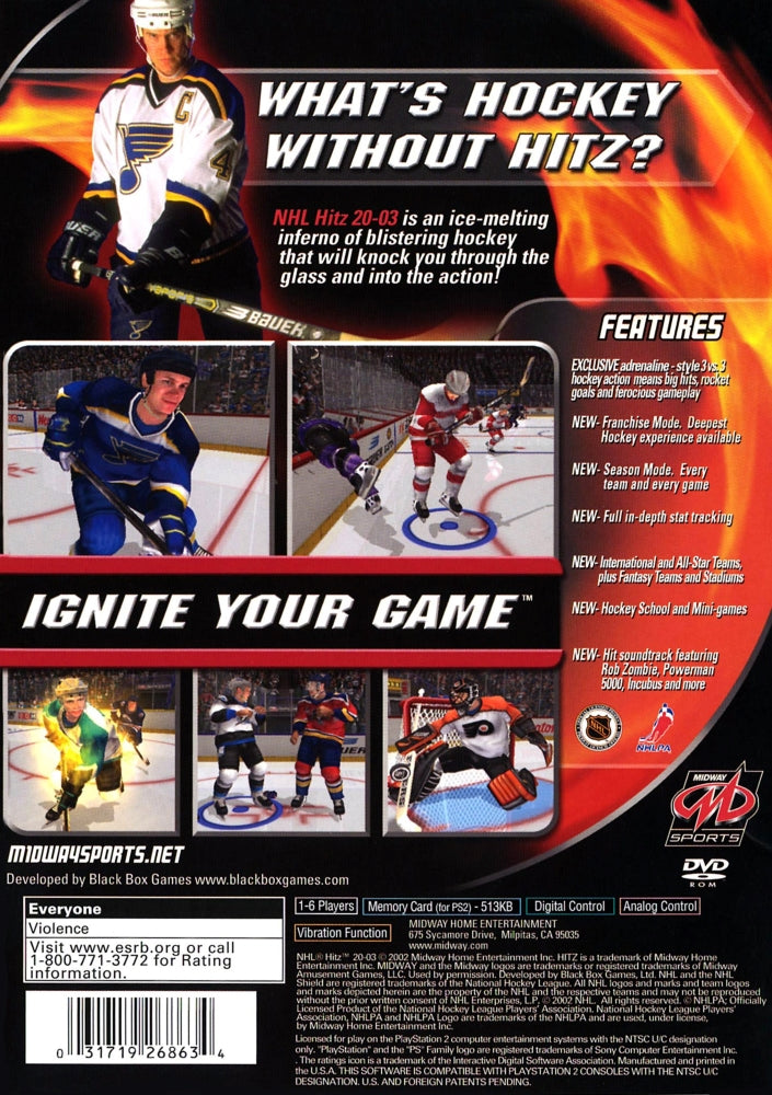 NHL Hitz 2003 PS2 - Video Game - Used - CaveGamers - Image 2