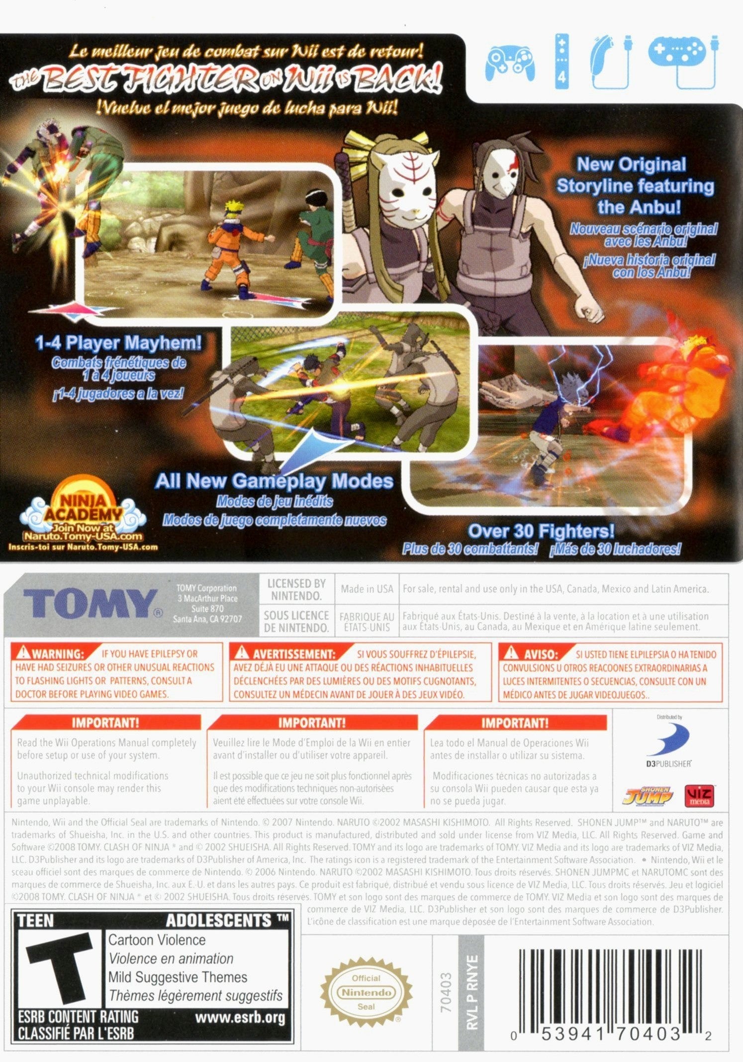 Naruto: Clash Of Ninja Revolution 2 Wii - Video Game - Used - CaveGamers - Image 2