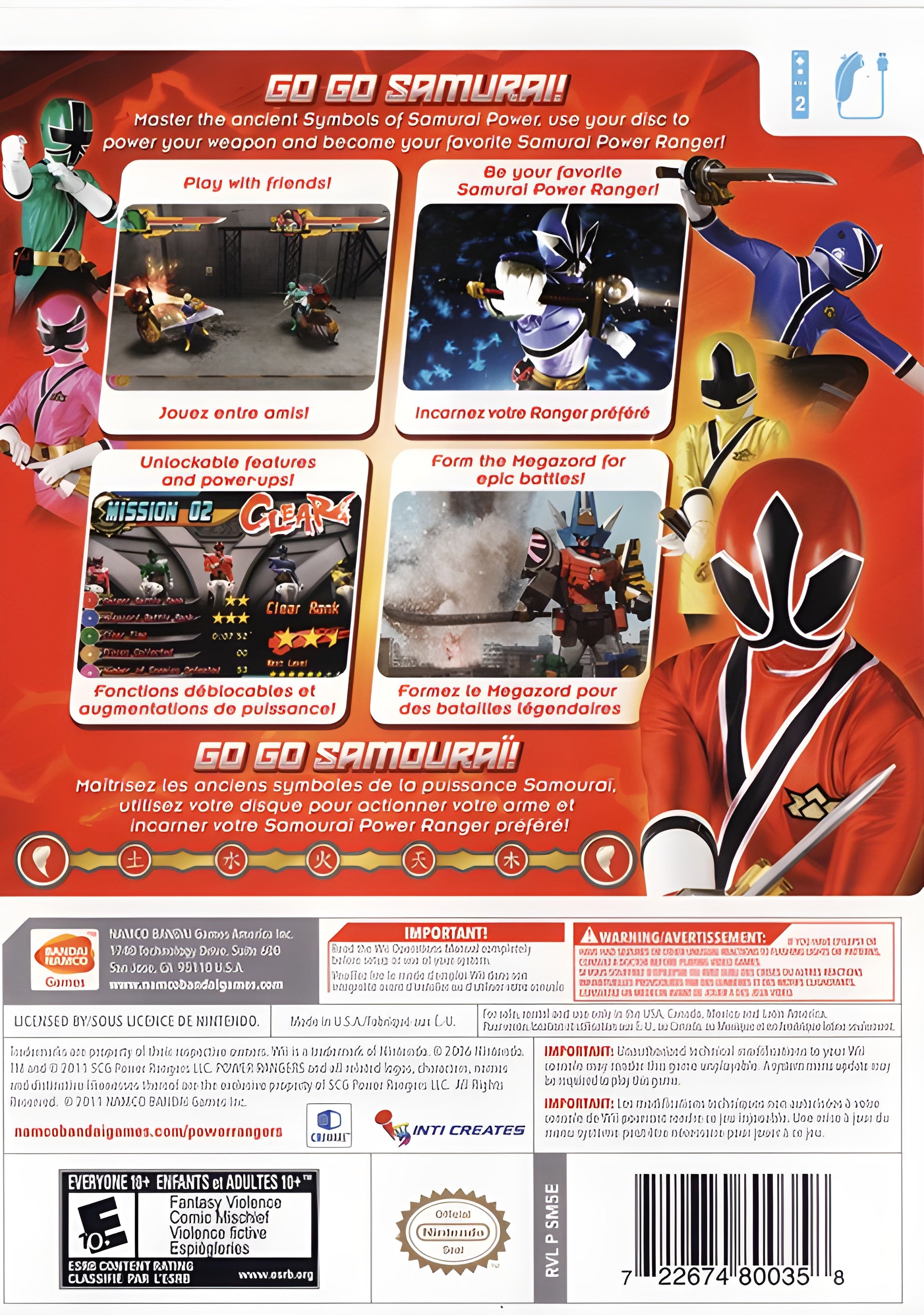 Power Rangers Samurai Wii - Video Game - Used - CaveGamers - Image 2