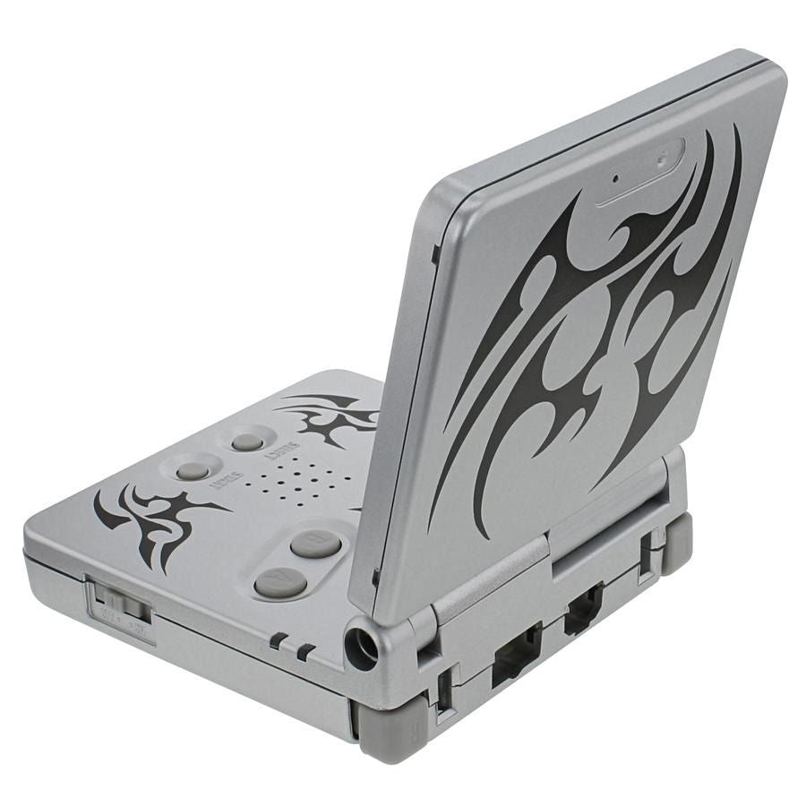Game Boy Advance SP - Tribal (Platinum Tattoo) - Video Game System - Used - CaveGamers - Image 3