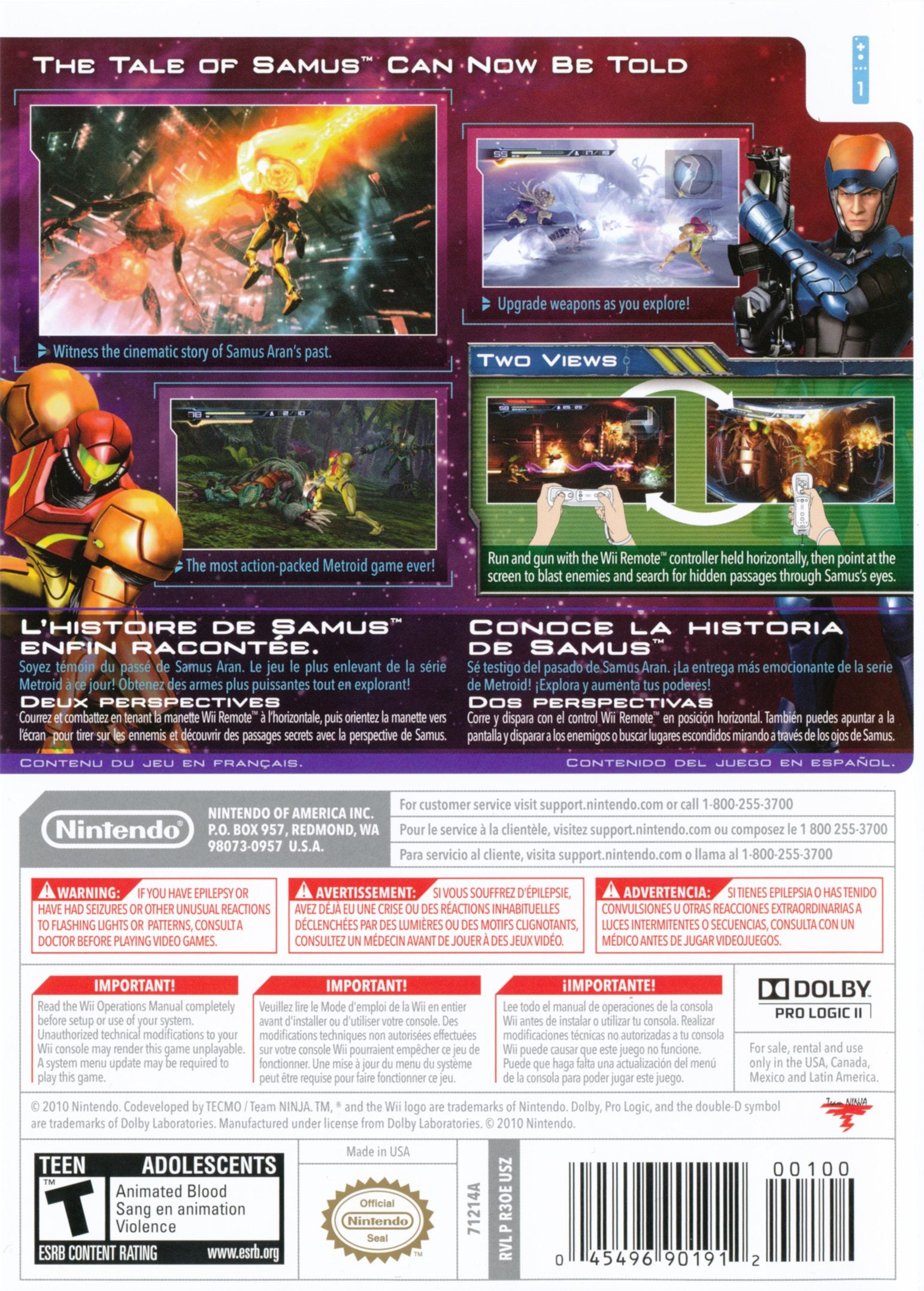 Metroid: Other M Wii - Video Game - Used - CaveGamers - Image 2
