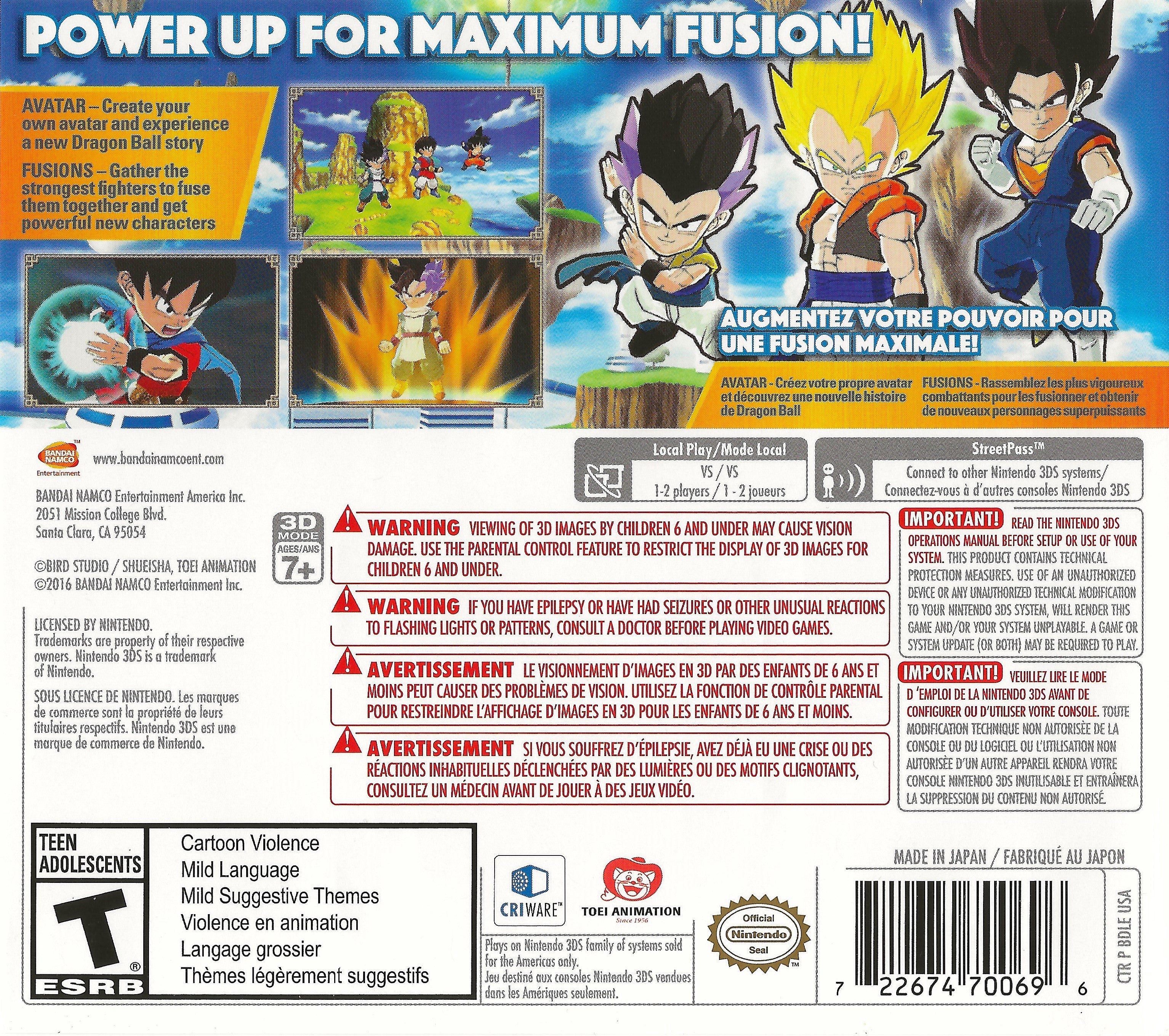 Dragon Ball Fusions 3DS - Video Game - Used - CaveGamers - Image 2