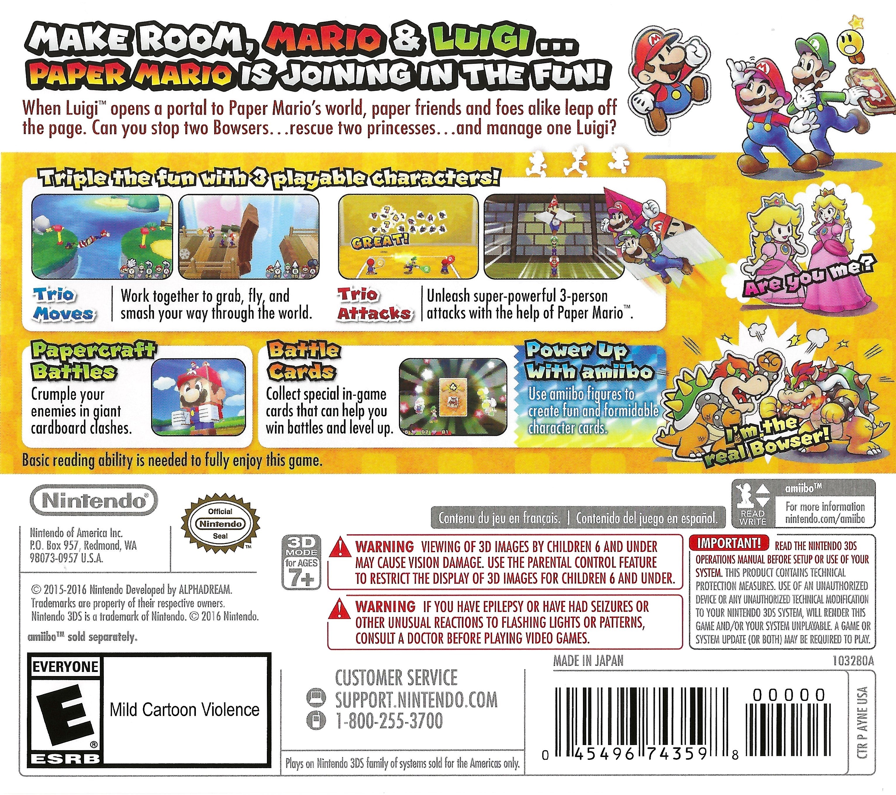 Mario & Luigi: Paper Jam 3DS - Video Game - Used - CaveGamers - Image 2