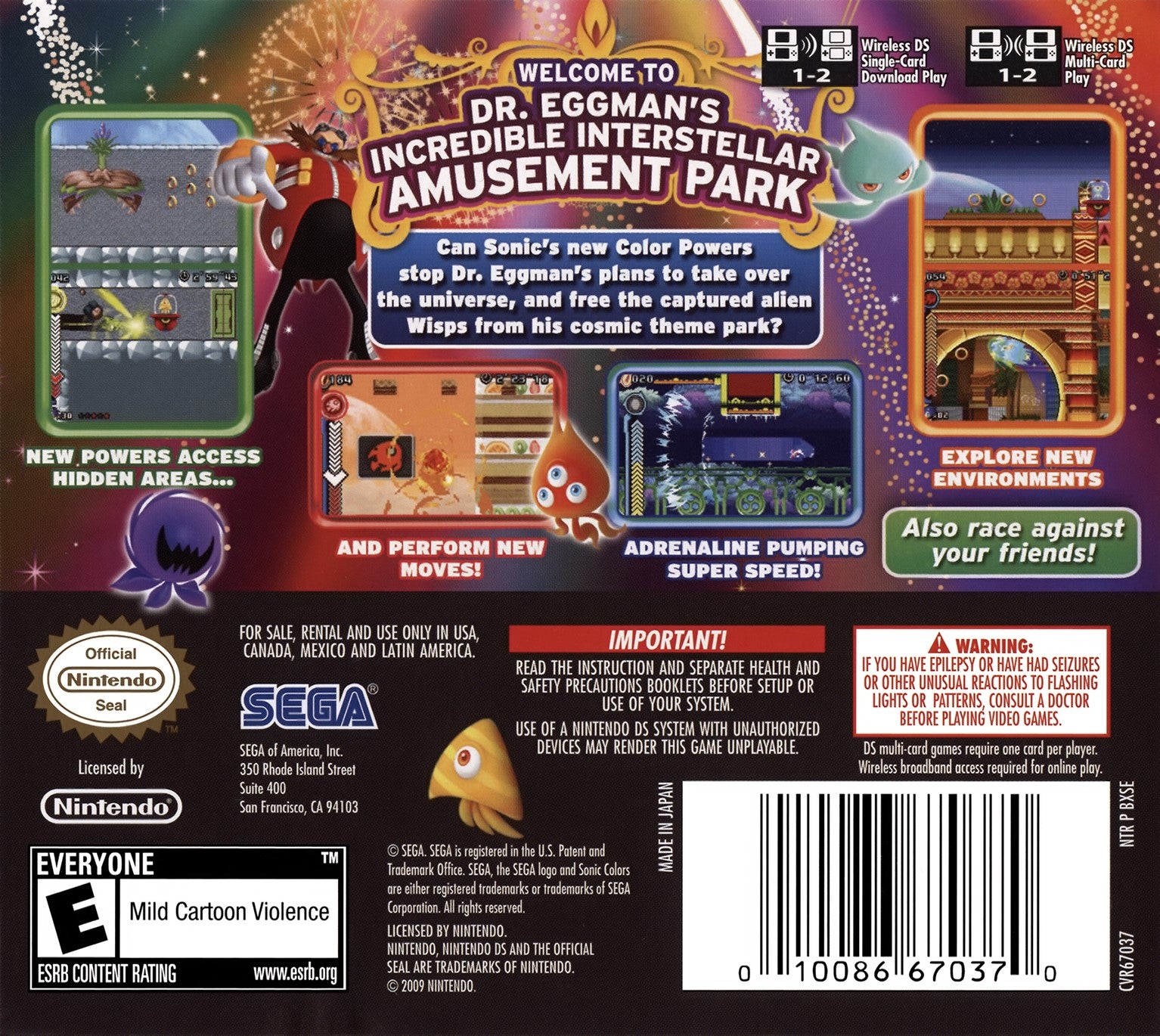 Sonic Colors DS - Video Game - Used - CaveGamers - Image 2