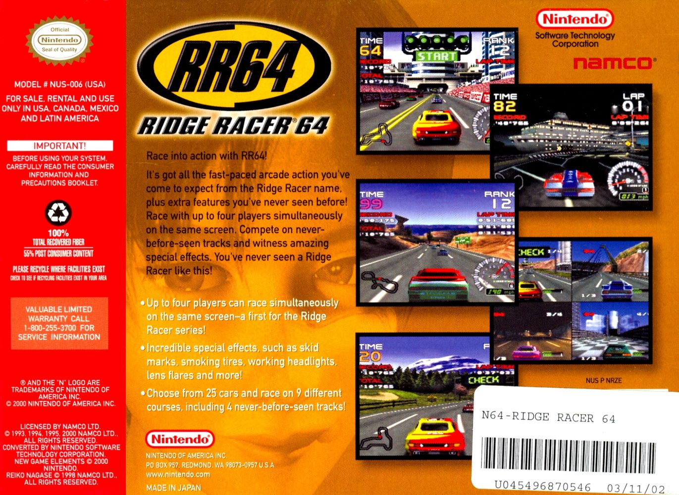 Ridge Racer 64 N64 - Video Game - Used - CaveGamers - Image 2