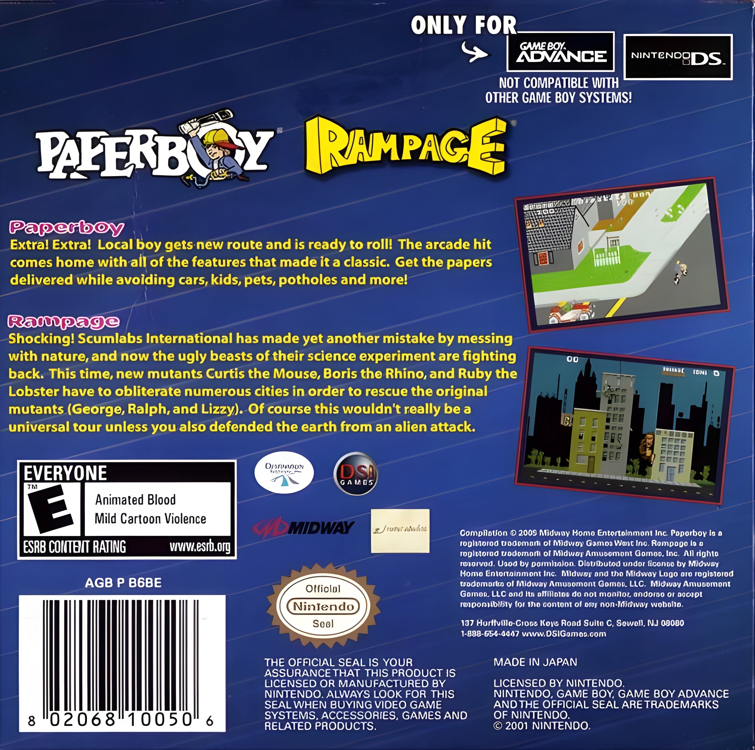 Paperboy / Rampage Game Boy Advance - Video Game - Used - CaveGamers - Image 2