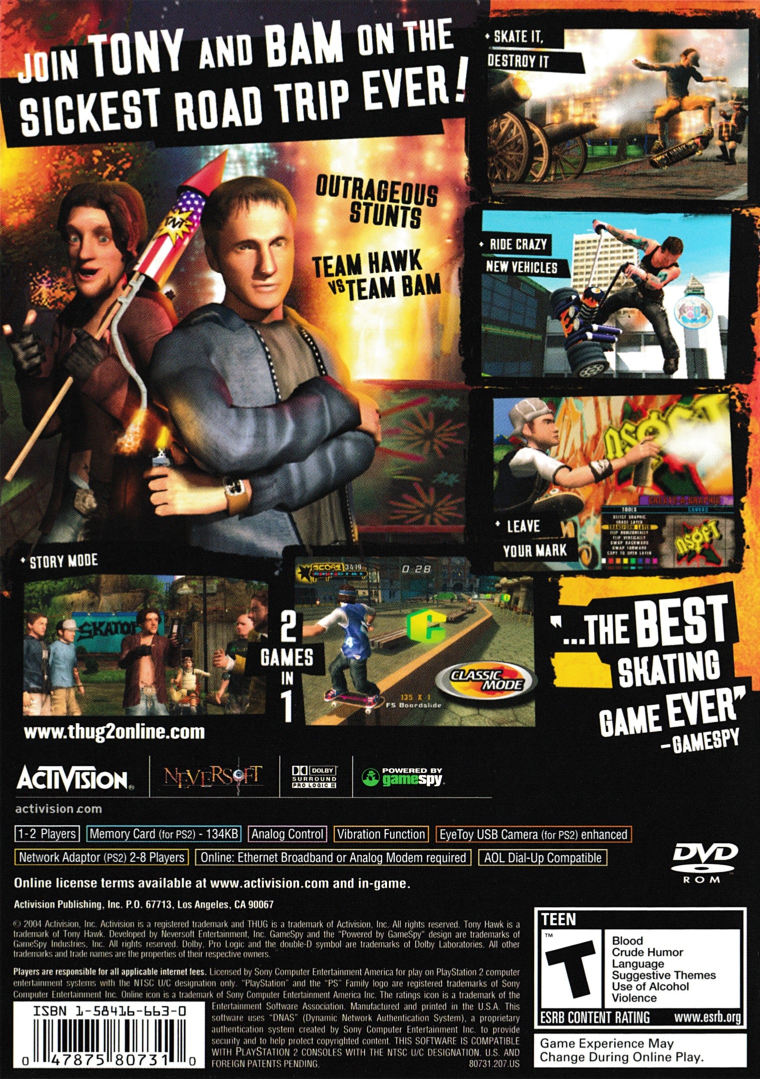 Tony Hawk's Underground 2 PS2 - Video Game - Used - CaveGamers - Image 2