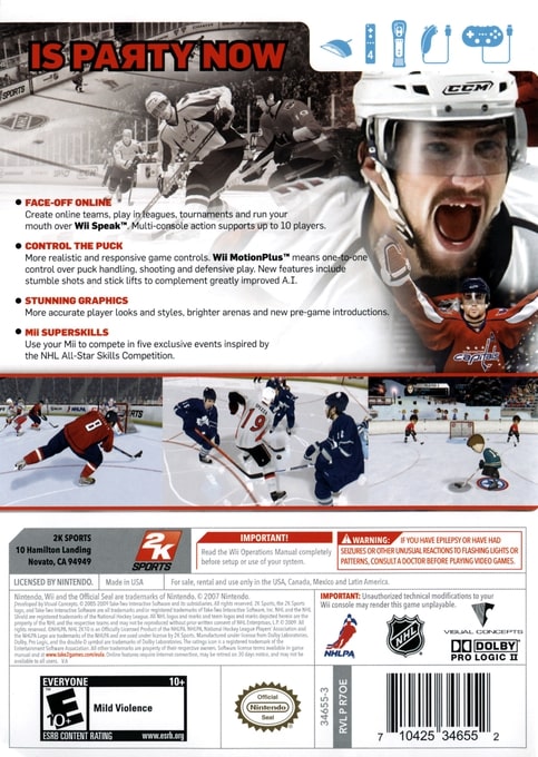NHL 2K10 Wii - Video Game - Used - CaveGamers - Image 2