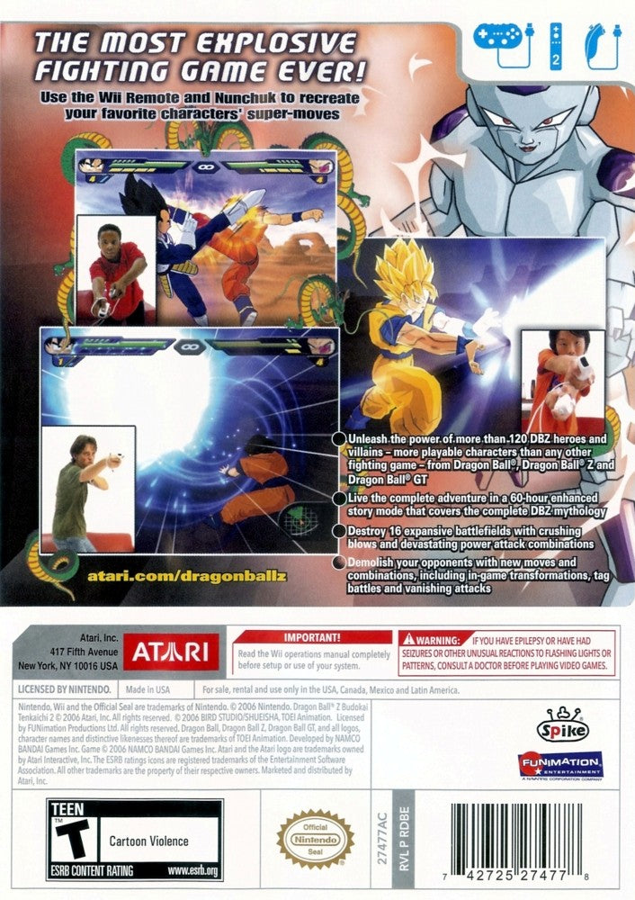 Dragonball Z Budokai Tenkaichi 2 Wii - Video Game - Used - CaveGamers - Image 2