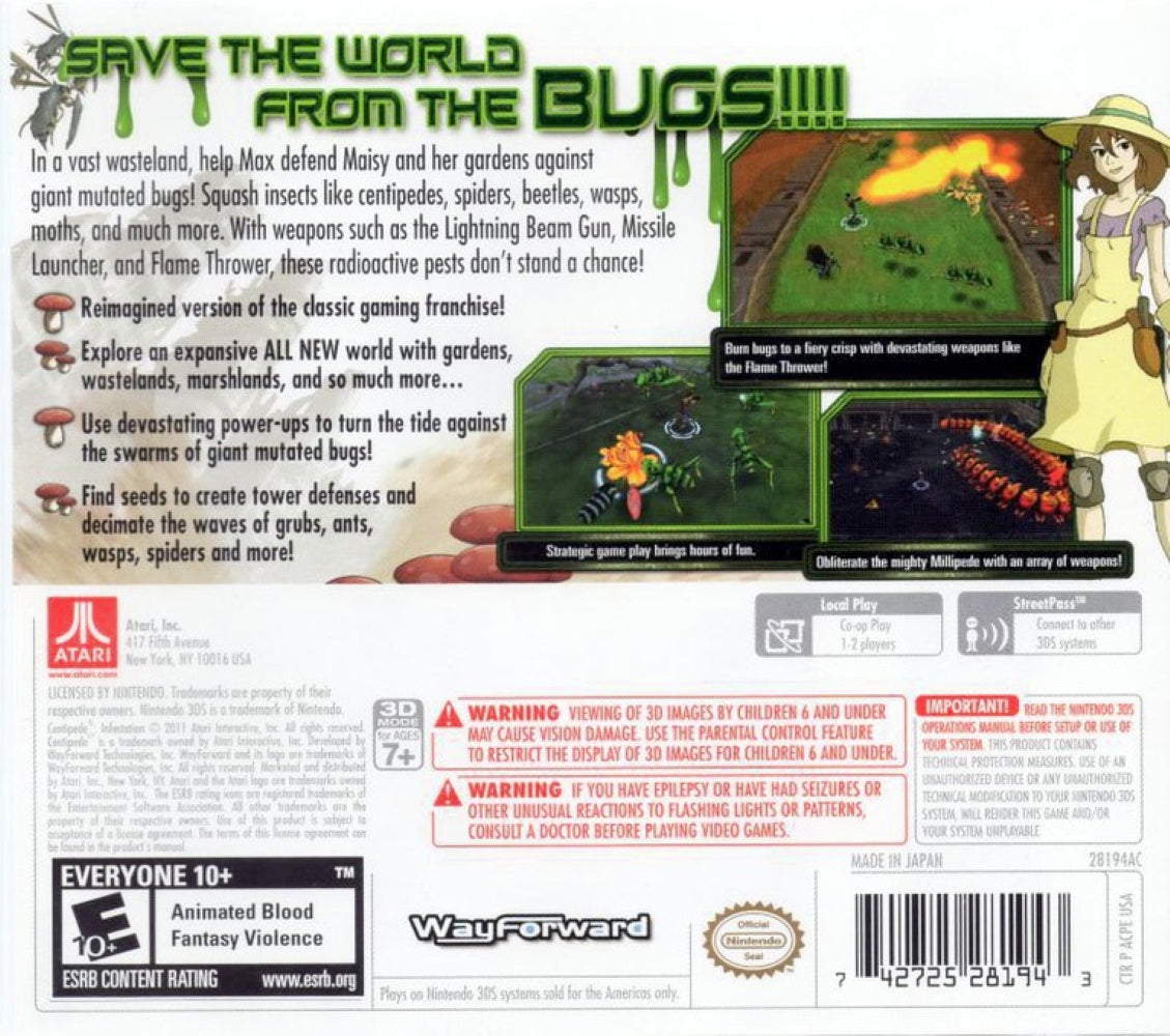 Centipede: Infestation 3DS - Video Game - Used - CaveGamers - Image 2