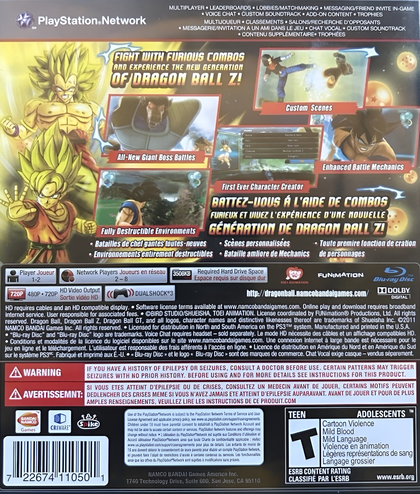 Dragon Ball Z: Ultimate Tenkaichi PS3 - Video Game - Used - CaveGamers - Image 2