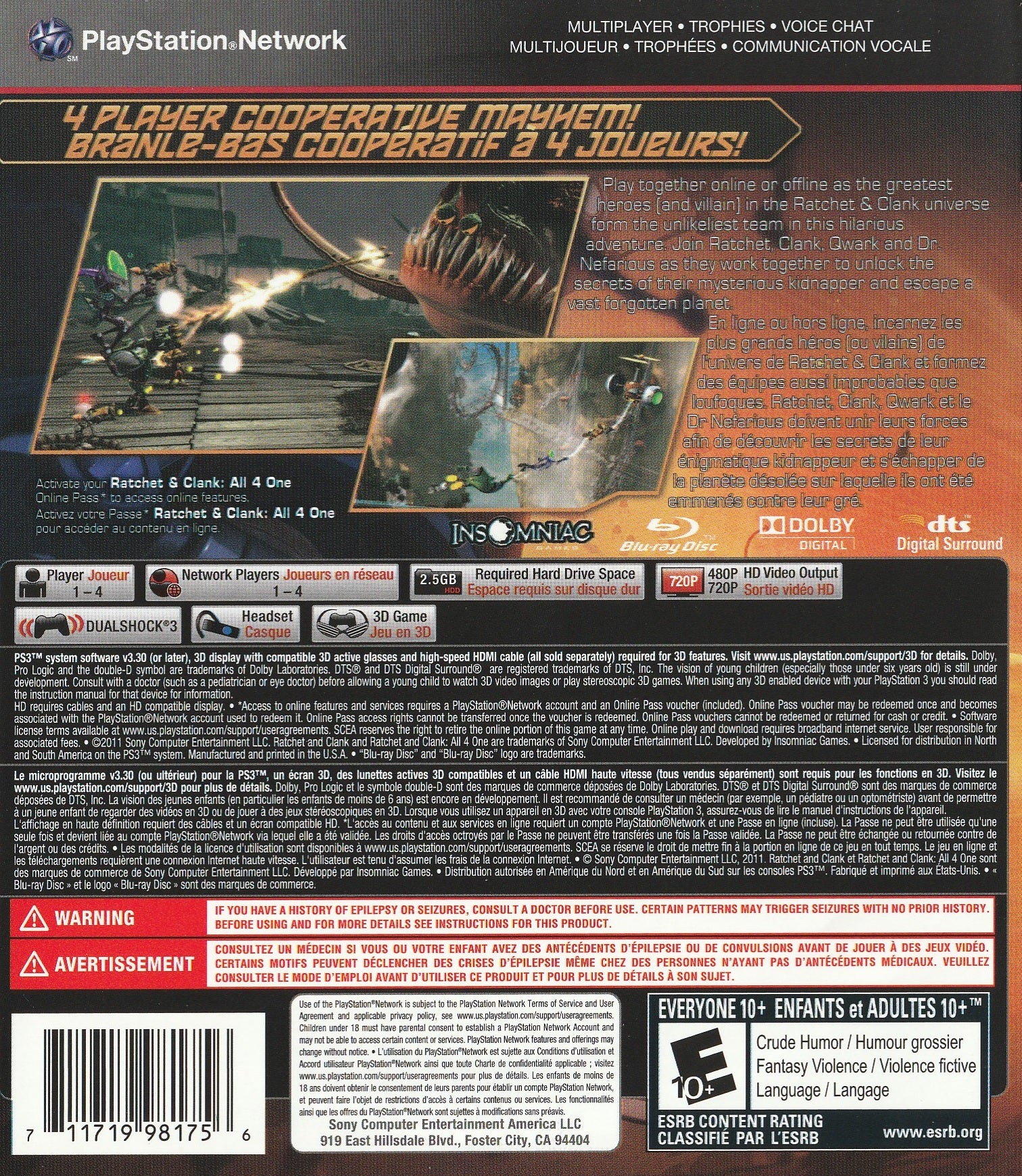 Ratchet & Clank: All 4 One PS3 - Video Game - Used - CaveGamers - Image 2