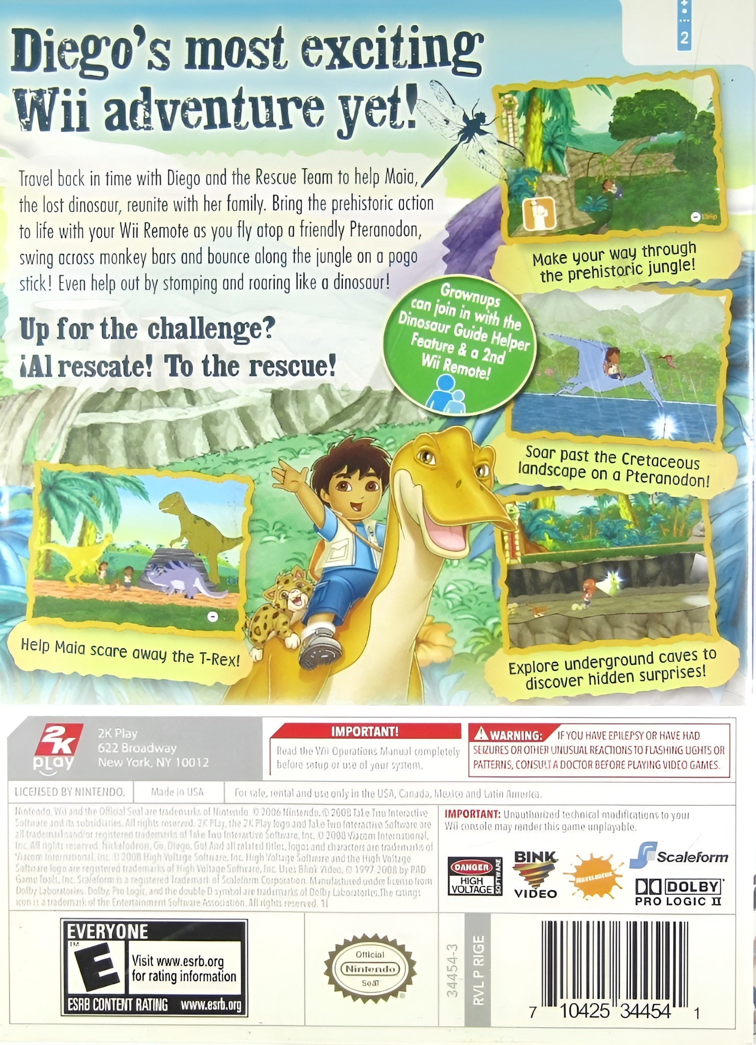 Go, Diego, Go!: Great Dinosaur Rescue Wii - Video Game - Used - CaveGamers - Image 2