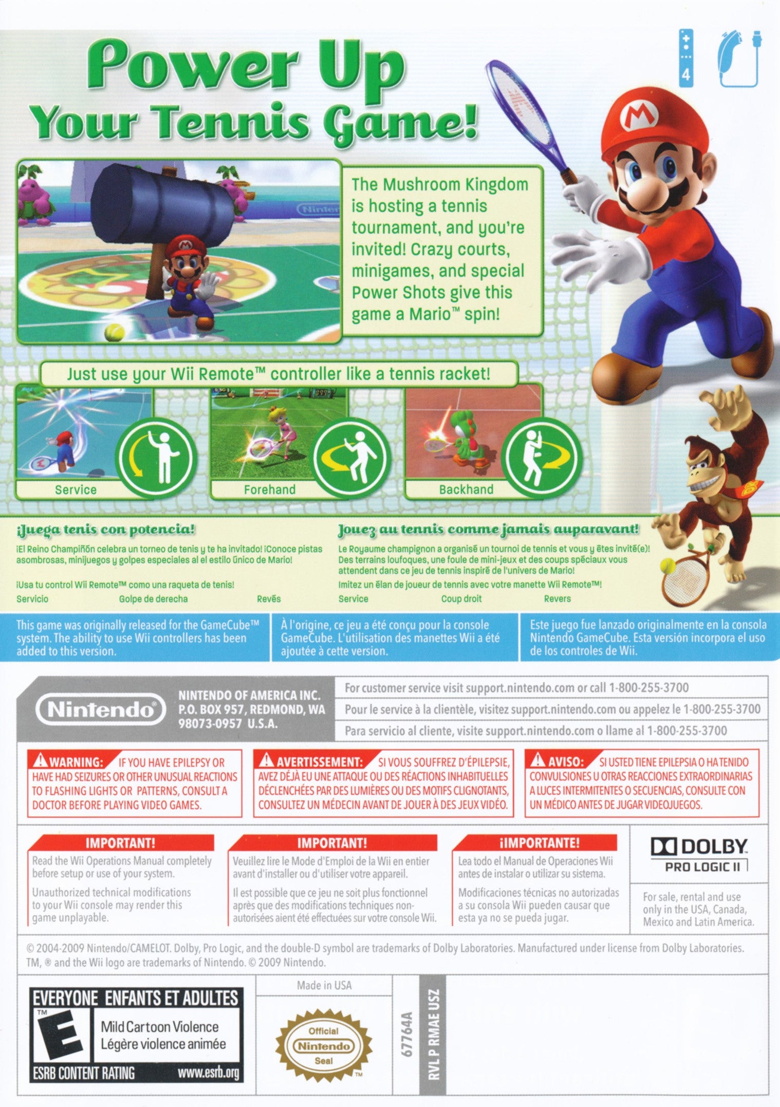 Mario Power Tennis Wii - Video Game - Used - CaveGamers - Image 2