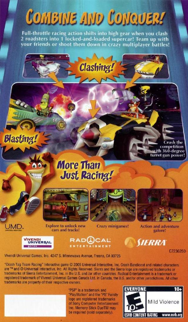 Crash Tag Team Racing PSP - Video Game - Used - CaveGamers - Image 2