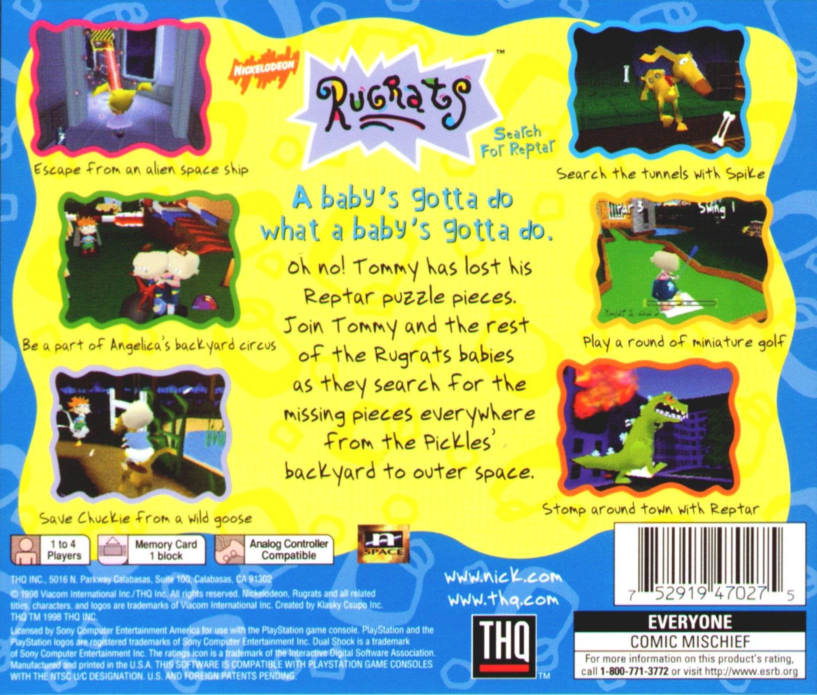 Rugrats Search for Reptar Playstation - Video Game - Used - CaveGamers - Image 2