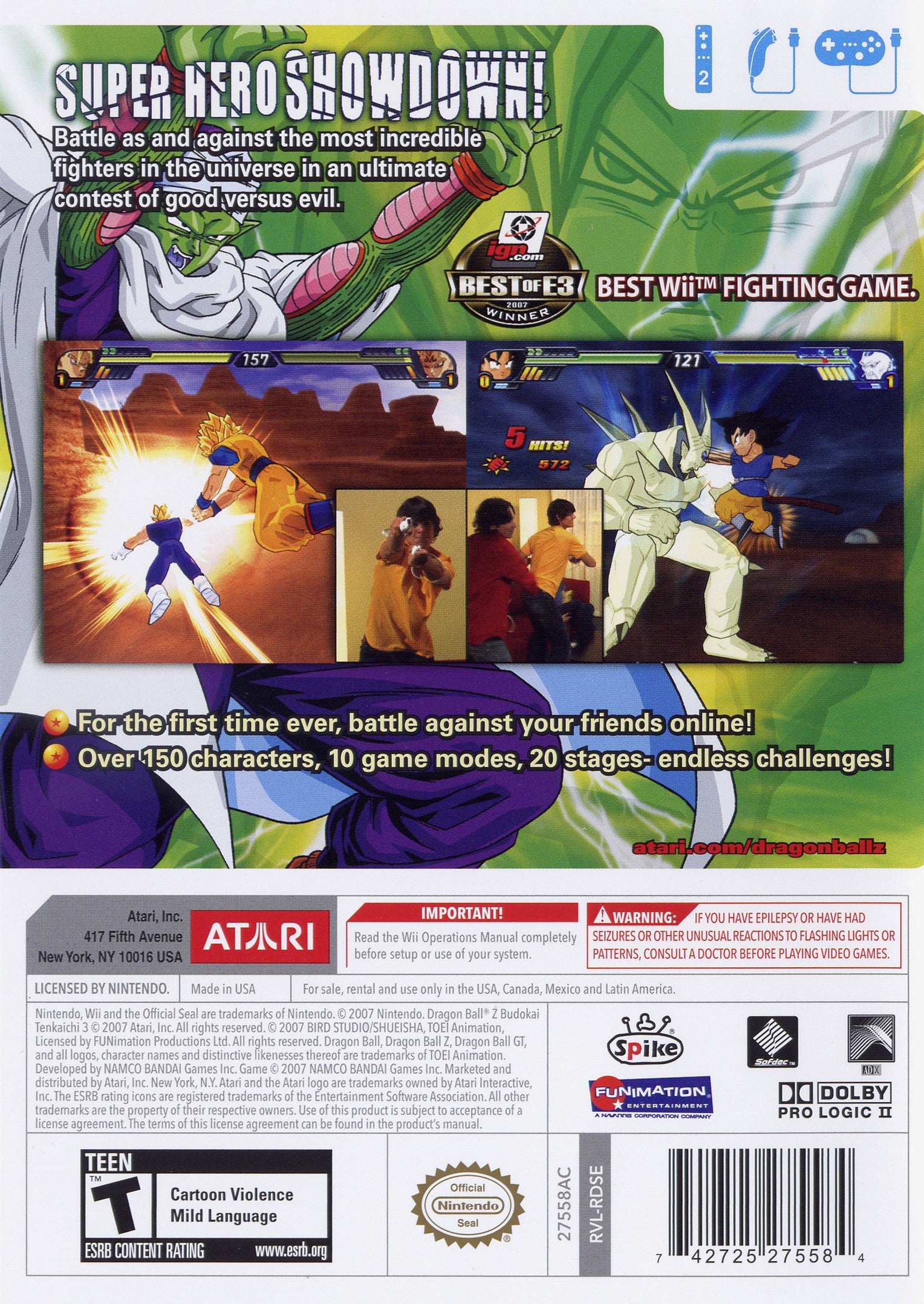 Dragon Ball Z Budokai Tenkaichi 3 Wii - Video Game - Used - CaveGamers - Image 2