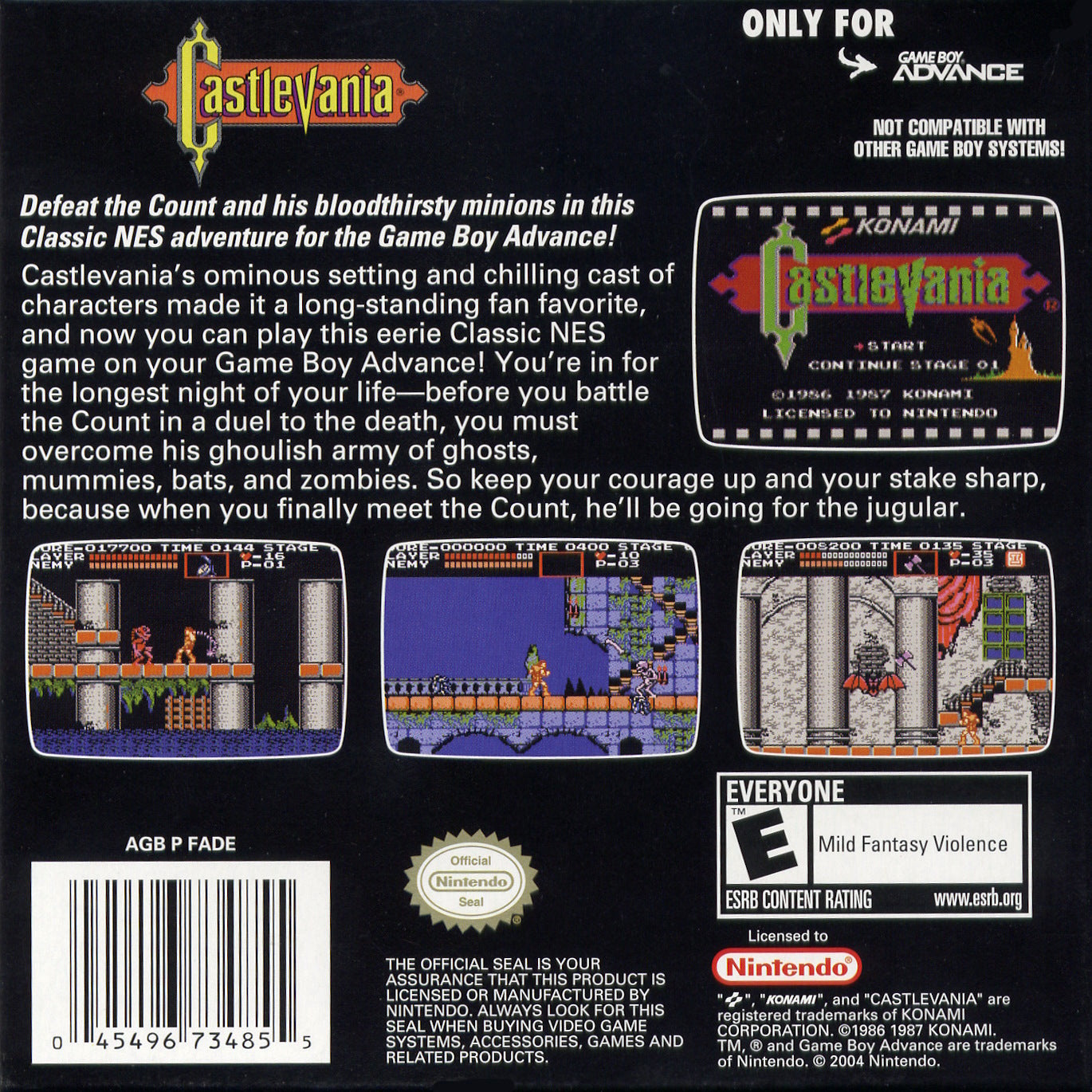 Castlevania: NES Classics Game Boy Advance - Video Game - Used - CaveGamers - Image 2