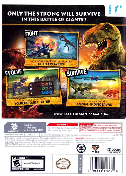 Battle of Giants: Dinosaurs Strike Wii - Video Game - Used - CaveGamers - Image 2