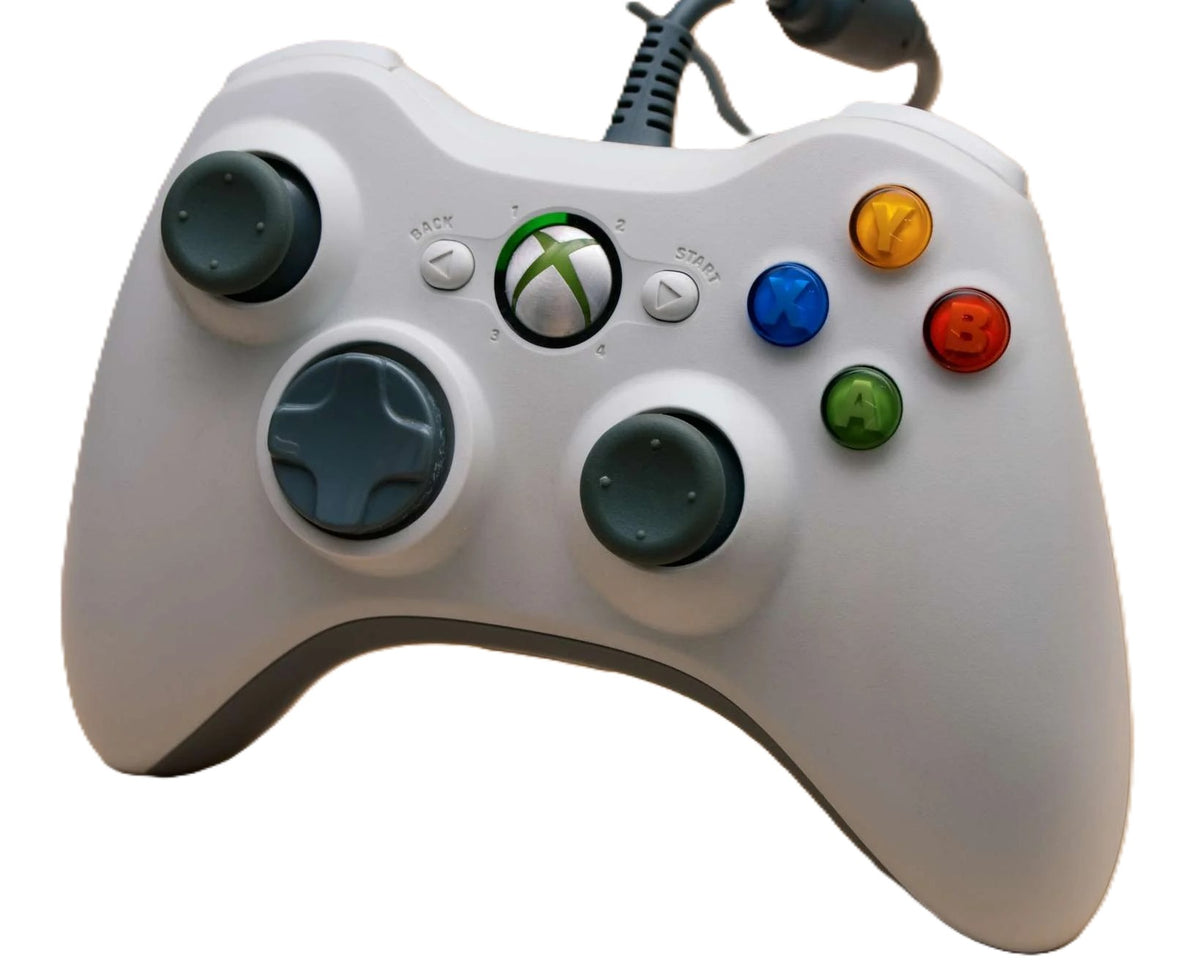 Xbox 360 Wired Controller - White - Video Game Accessory - Used - CaveGamers - Image 3