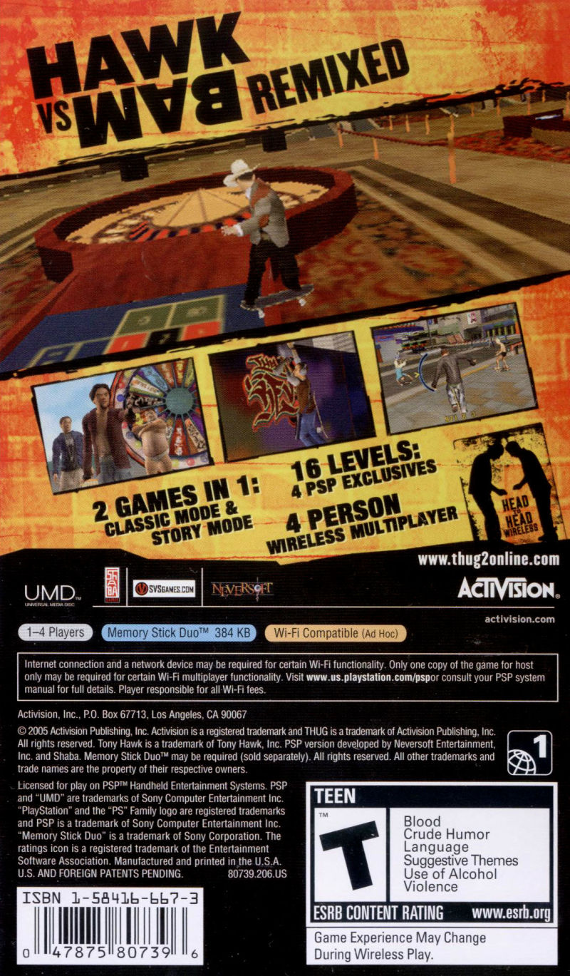 Tony Hawk's Underground 2 Remix PSP - Video Game - Used - CaveGamers - Image 2