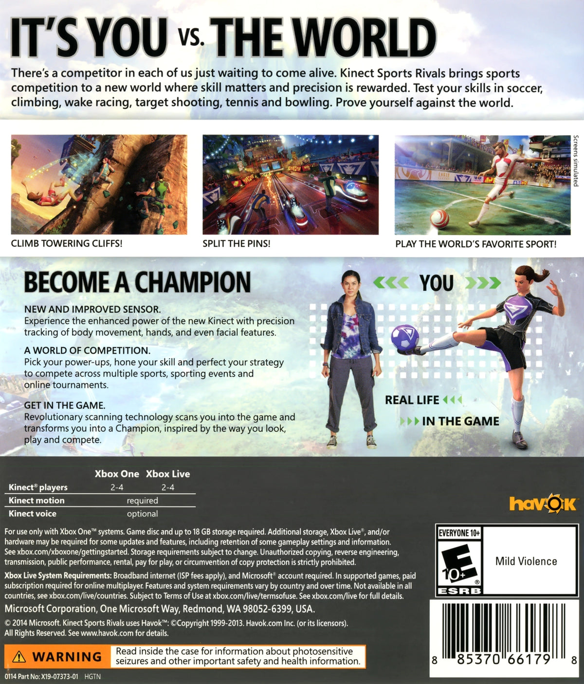 Kinect Sports Rivals Xbox One - Video Game - Used - CaveGamers - Image 2