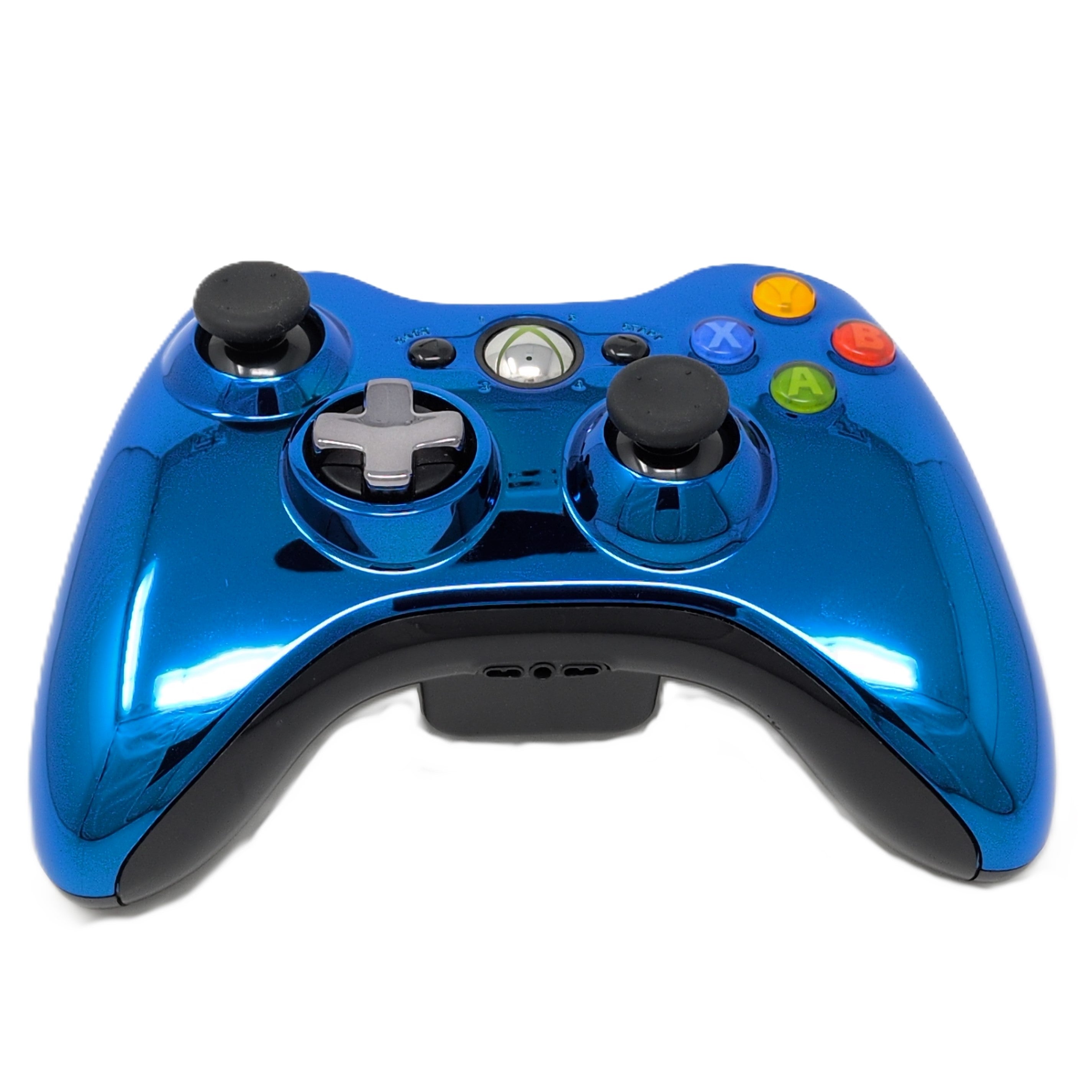 Xbox 360 Wireless Controller - Chrome Blue - Video Game Accessory - Used - CaveGamers - Image 3